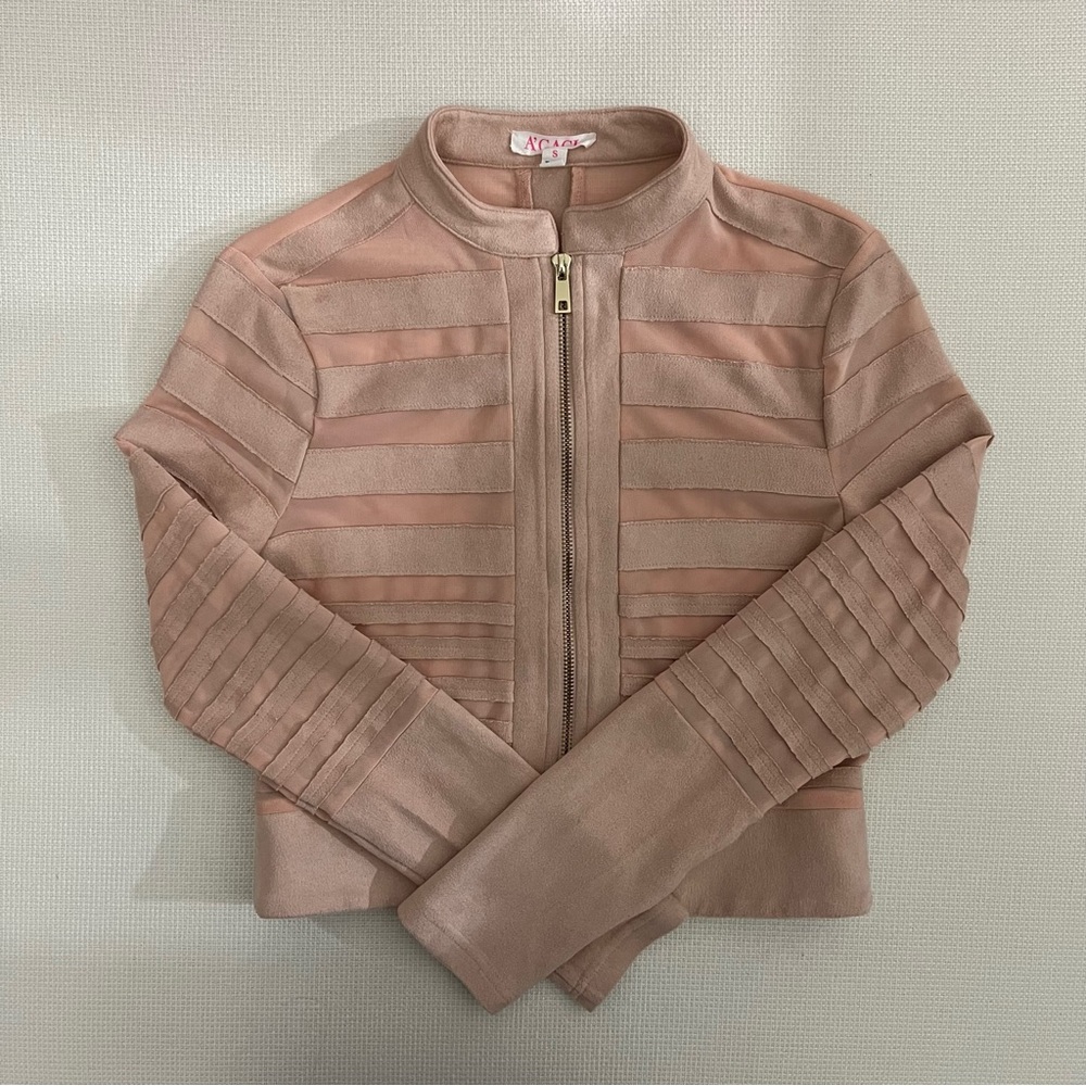 A,gaci Cropped Pink Jacket Size Small